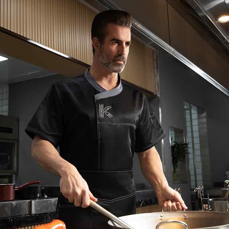 コック服 ホテルスタッフ ユニフォーム 厨房 制服 洋食屋 シェフ 作業着 半袖 ケータリング ホテル キッチン 洋食 レストラン ベーキング 夏 薄手 キッチン 服