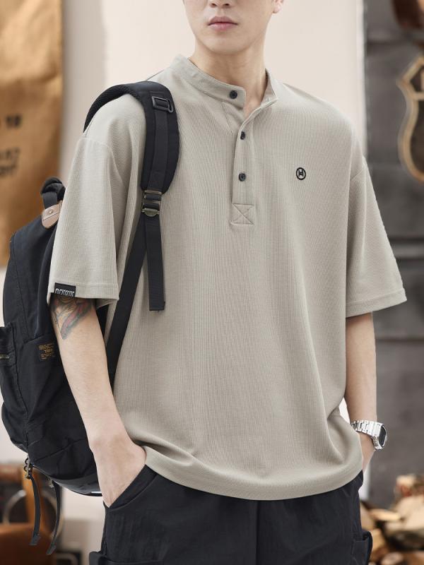 トップス メンズ レトロ ヘビーウェイト ポロシャツ 半袖 アメリカン 半袖 Tシャツ ゆったり 大きいサイズ 服