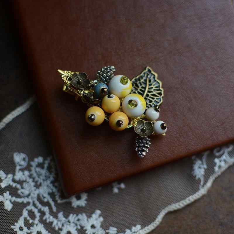 レディース ヘアアクセサリー 森林 セラミック チャイナ風 ヘアピン 海 クリップ レトロ 漢服 チャイナドレス アクセサリー