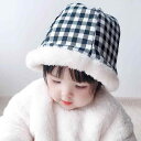 ベビー 帽子 防寒 かわいい 女の子 赤ちゃん ぬいぐるみ フィッシャーマンハット 秋冬 新生児 裏起毛 ギフト 暖かい 03歳 青白 市松 ハット