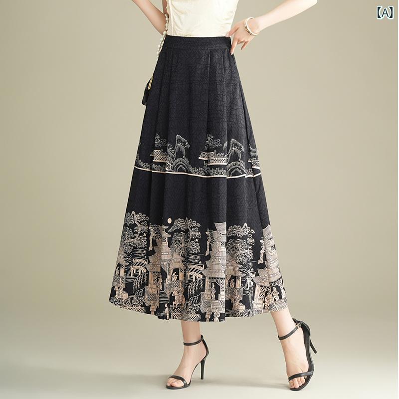 レディース スカート 婦人服 Aライン おしゃれ シンプル 豪華感 上品 エレガント 夏 モダン