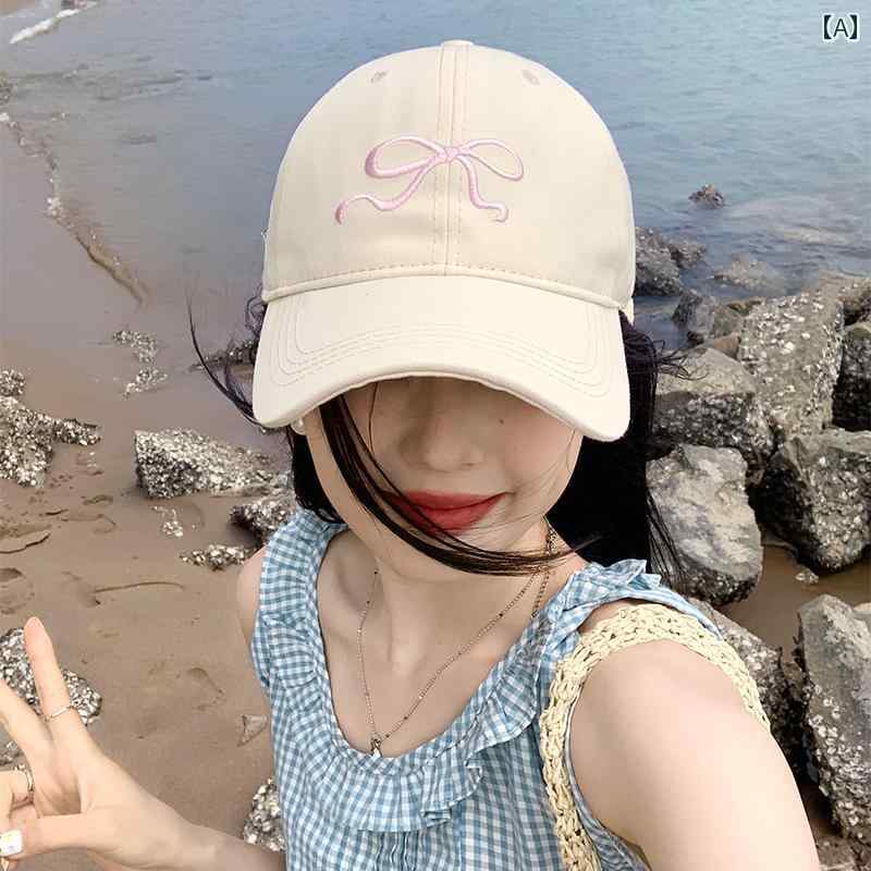 樂天商城 - レディース リボンキャップ 帽子 韓国 UV日差し対策 おしゃれ カジュアル 快適 通気性 ソフト 小顔効果 デート イベント フェス スポーツ レジャー アウトドア 女子会 旅行 快適コーデ