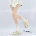秋冬 無地 膝丈 ふくらぎ ソックス ミルク ホワイト スイート 二本針 パイル JK ソックス