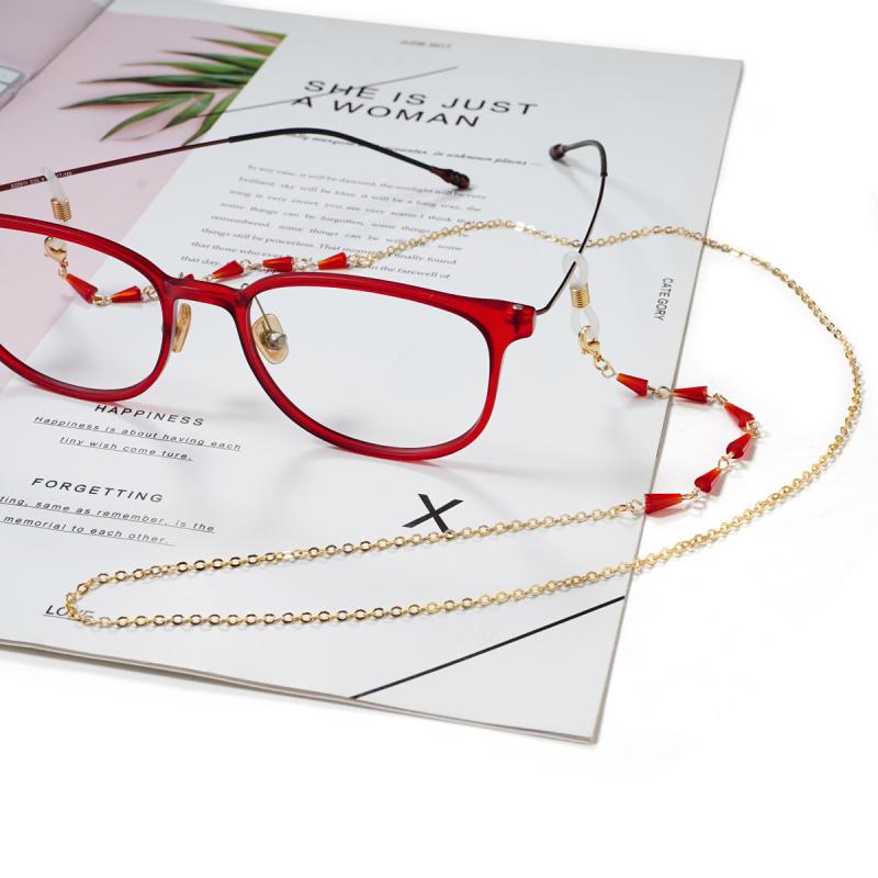 メガネ ストラップ ぶら下げ チェーン 不規則 メガネ レディース ネック 非退 黒 電気 メッキ 9 アンバ..