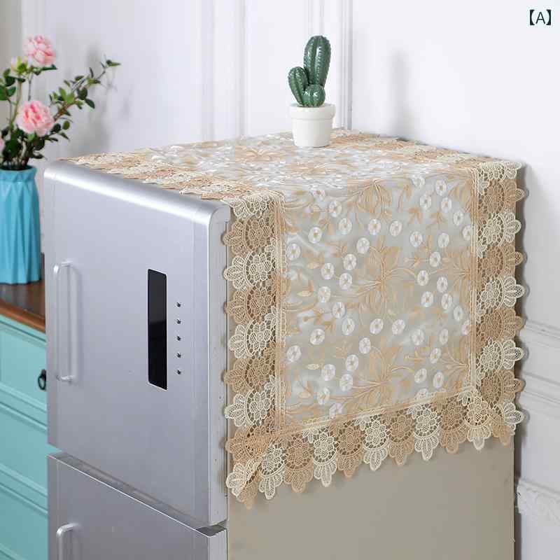 刺繍 洗濯機 カバー 布 レース 両開き ドア 片 冷蔵庫 ダストカバー トップ 防塵布 電子 レンジ