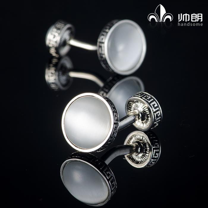 カフス ボタン スーツ アクセサリー おしゃれ 白 キャッツアイ カフス ダブル エンド クリア ホワイト ヒスイ レディース カフ 爪 シンプル フレンチ シ...