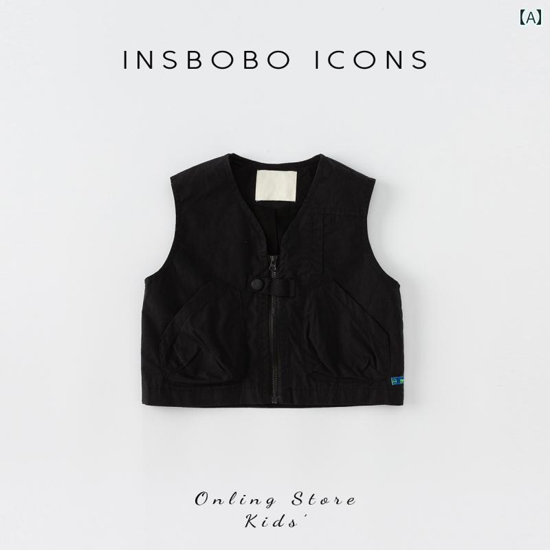 ジャケット トップス 子供服 かわいい 子供服 ベビー ベスト 秋 小さい 男の子 作業着 3歳 男の子 マルチ ポケット ベスト 春秋