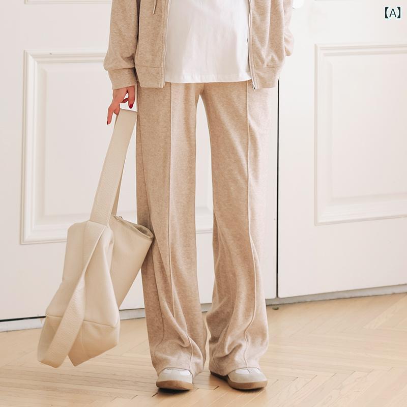 パンツ マタニティパンツ 春秋 カジュアル ワイド レッグ 春 ローウエスト ストレート マタニティウェ..