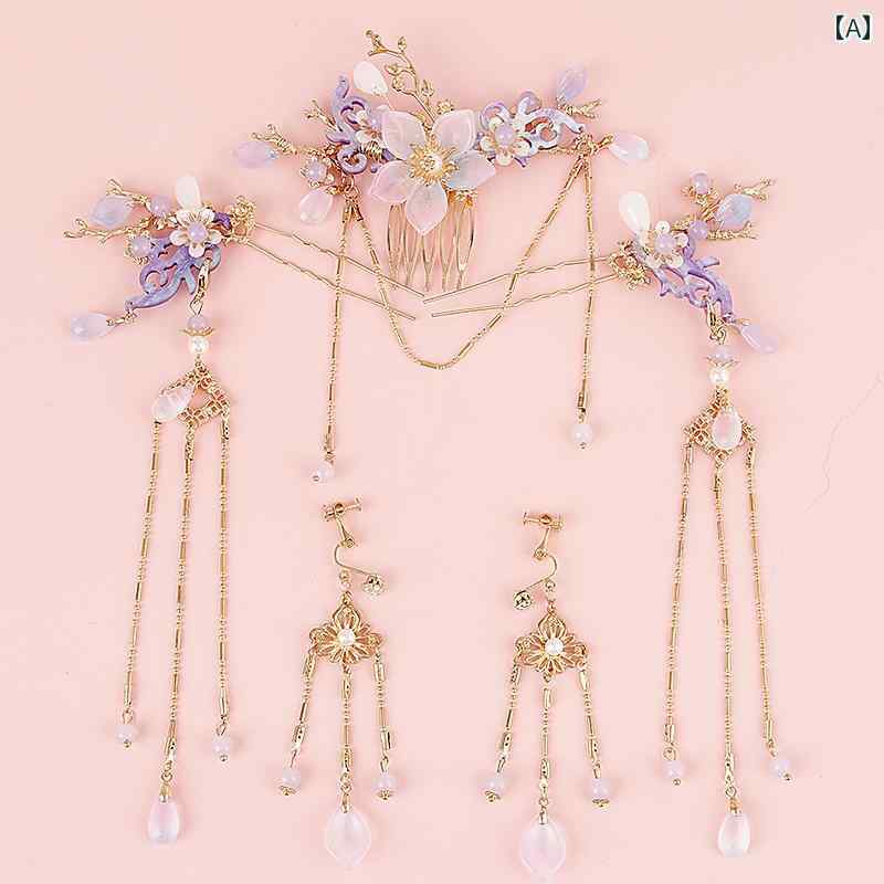 ヘア アクセサリー フリンジ フェアリー チャイナ ジュエリー ヘアクリップ プリンセス レトロ 女の子 女の子 漢服 頭飾り