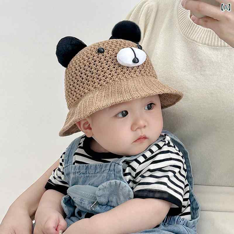 サンハット ベビー 帽子 夏 麦わら 帽子 太陽 つば広 男の子 日焼け防止 ビーチ ガール ベビー 麦わら かわいい