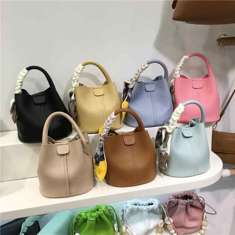 レディース バッグ バケット レディース マカロン カラー シングル ショルダーバッグ クロス ボディ バッグ オールシーズン
