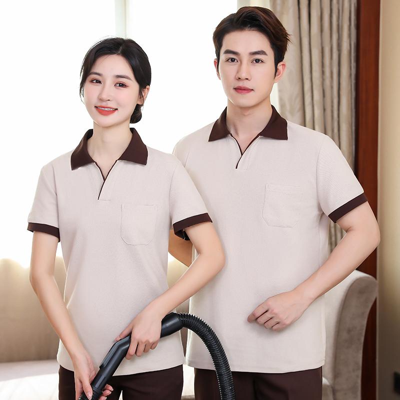 清掃員 作業着 半袖 レディース メンズ 夏 ポリエステル繊維 クリーニング ハウスキーパー ユニフォーム スタッフ 仕事 ホテル 客室係 ハウスキーピング アテンダント