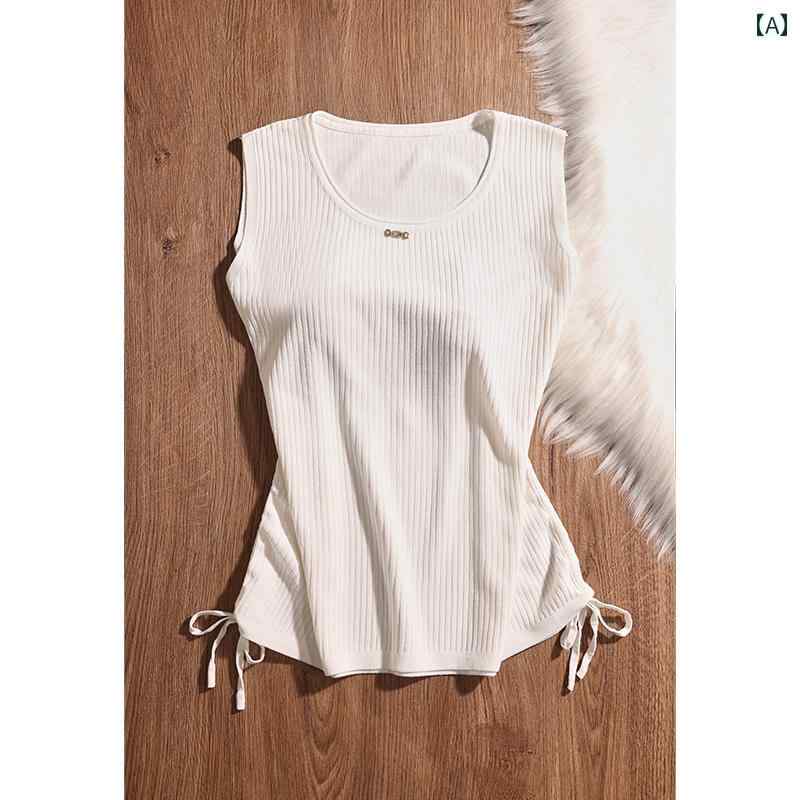 レディース トップス 夏 ニットタンクトップ モテ服 上品 レイヤード おしゃれ 女の子 韓国 イベント フェス パーティー 日常着 ダンス レジャー アウトドア トレーニング デート アップ 映え