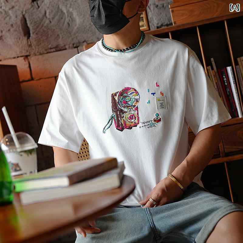 Japanese Print - Tシャツ 半袖 シンプル カジュアル おしゃれ スタイリッシュ 普段着 デイリー メンズ ファッション 大きめサイズ 夏