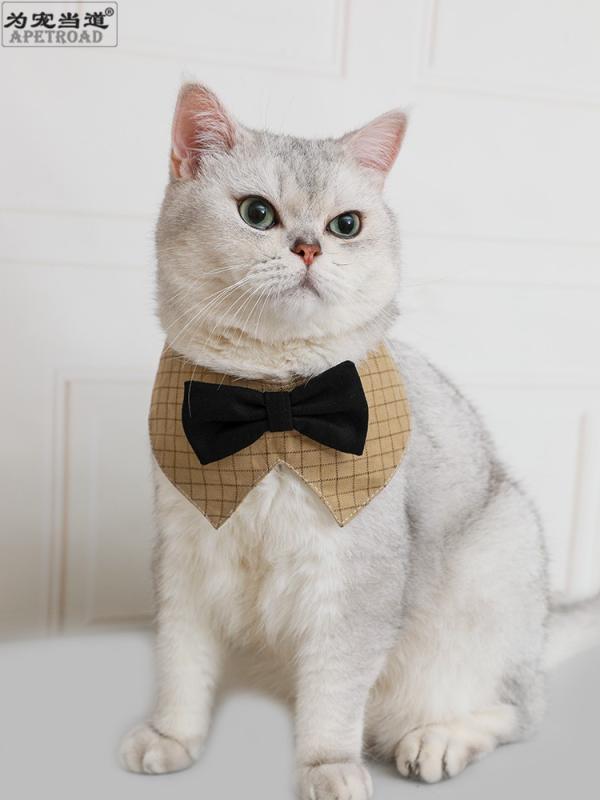 犬猫 スタイ ペット 品 ファッション アクセサリー チェック よれかけ マルチ カラー リボン 英国 リボン スカーフ