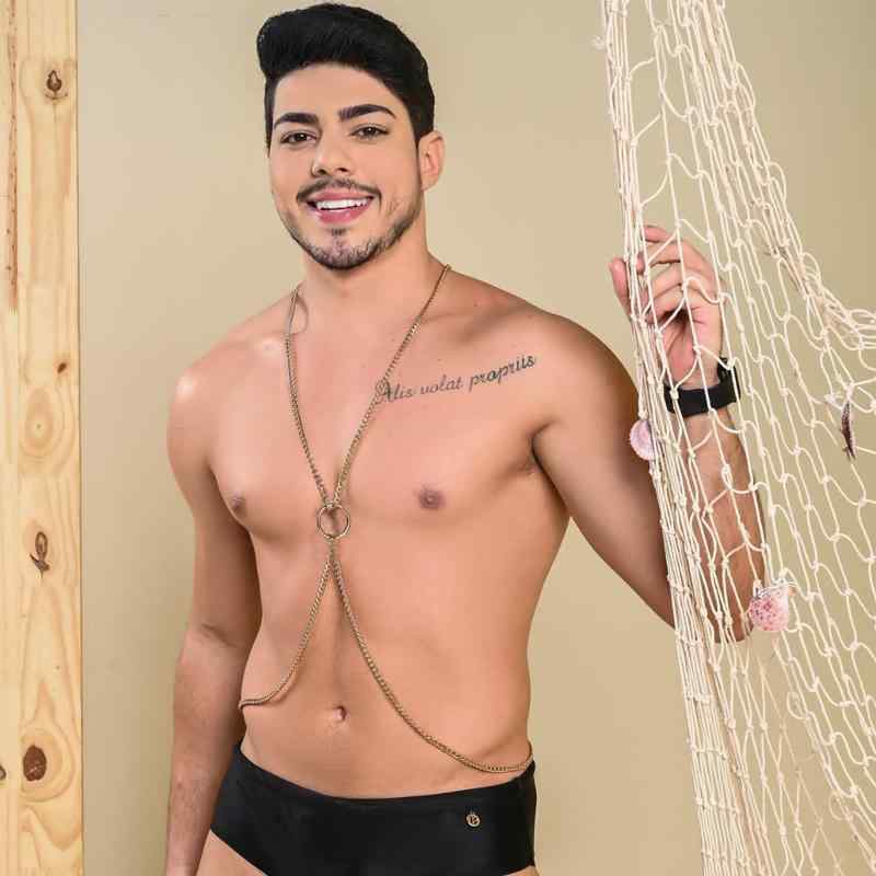 メンズ ボディチェーン チェーン ネックレス マッスル 装飾 ビーチ ステージ アメリカン イン 鎖骨 チ..