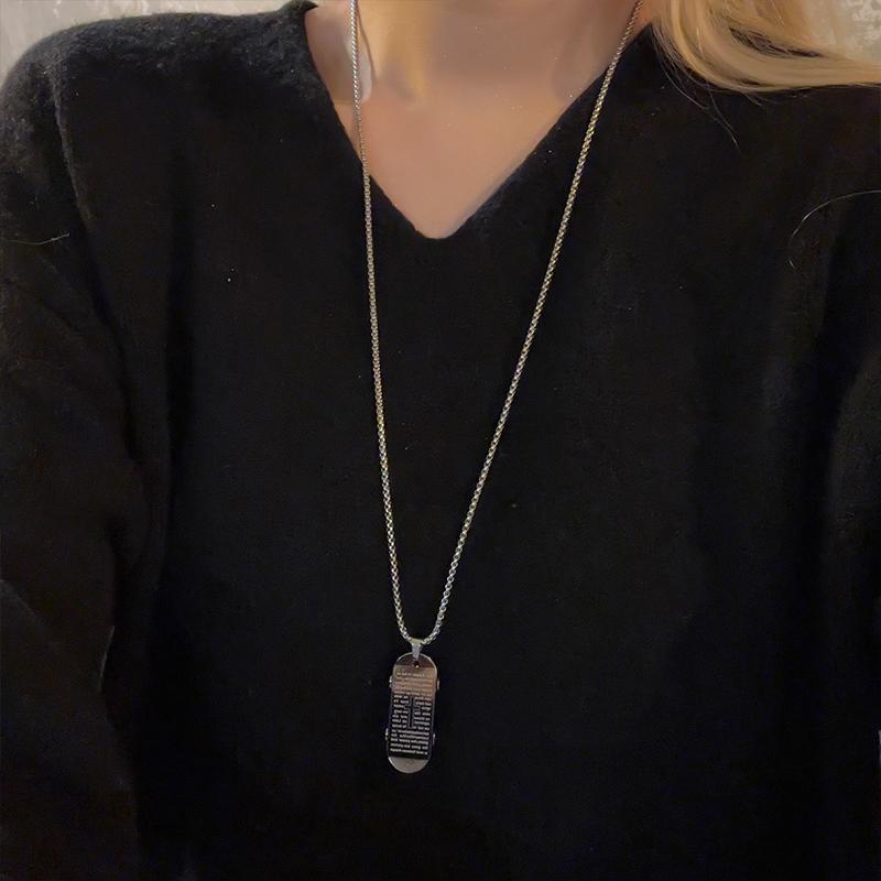 アクセサリー レディース 秋 冬 ネックレス かわいい ヒップ ホップ チタン鋼 スケート ボード ペンダ..