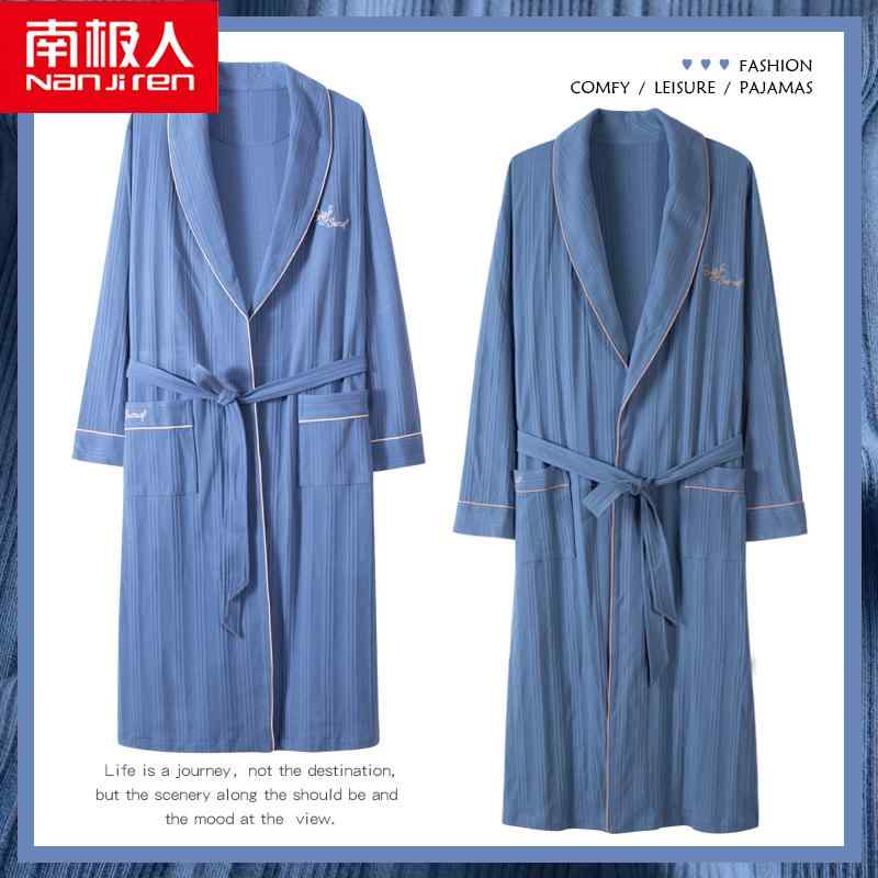 カップル ネグリジェ レディース ファッション パジャマ 春秋 綿 長袖 バスローブ ロング メンズ ホームウェア