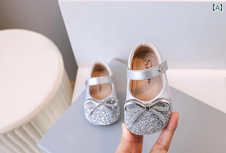 ベビー キッズ シューズ キラキラ フォーマル パーティー ドレス レザー ソフト 滑りにくい 赤ちゃん プリンセス 女の子 ラインストーン 子供 革靴 靴