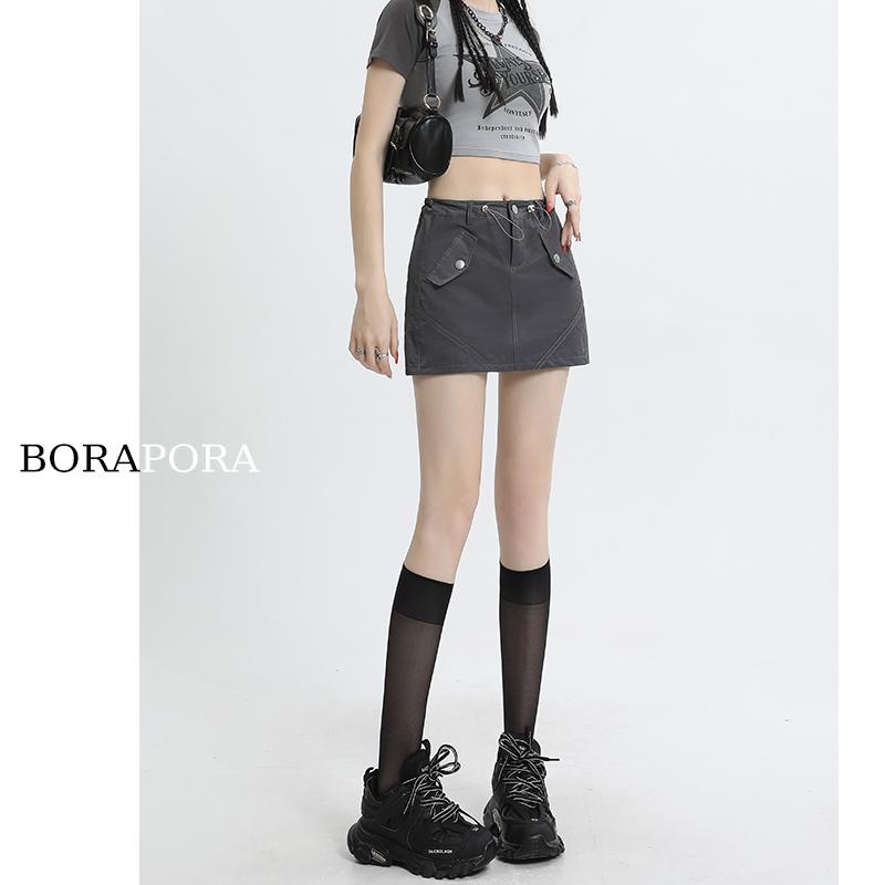 スカート レディース ボトムス ガーリー スタイリッシュ アメリカ レトロ 作業着 夏 ガールズ スリム 巾着 ヒップ