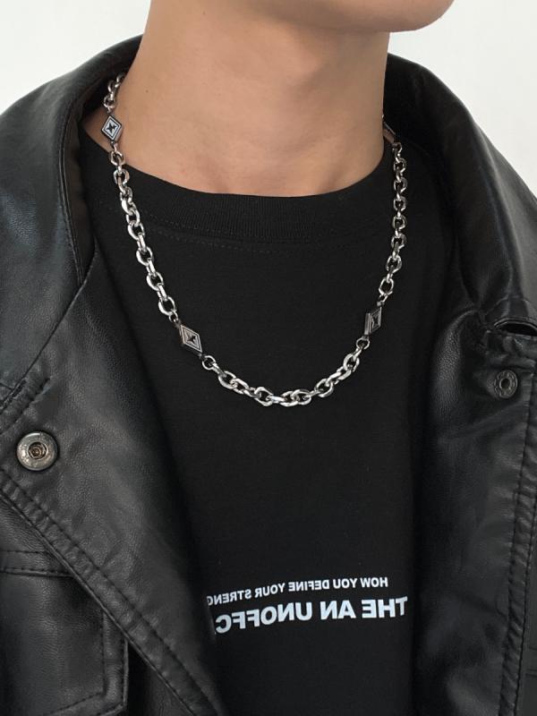 シャツ ネックレス 男性 女性 チタン鋼 色あせにくい ヒップ ホップ チェーン アメリカ 鎖骨 チェーン 男子 スウェット