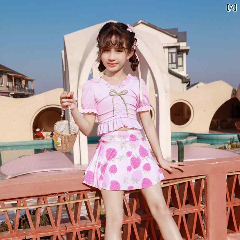 夏 パンツ 水着 キッズ リゾート プール ビーチ 水泳 水遊び 子供用 スイムウェア 女の子 スプリット ミディアム 温泉 海辺 休暇 ボクサー スカート