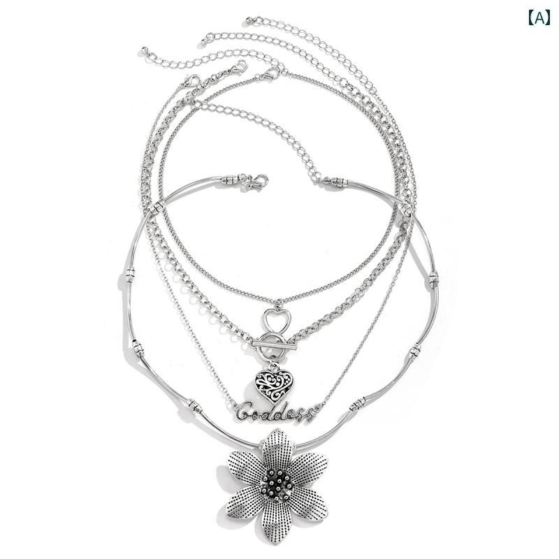 ネックレス メンズ レディース 多層ネックレス アクセサリー おしゃれ きれい 豪華感 煌びやか イベント フェス フォーマル パフォーマンス ダンス コスチューム ステージ クラブ 映え