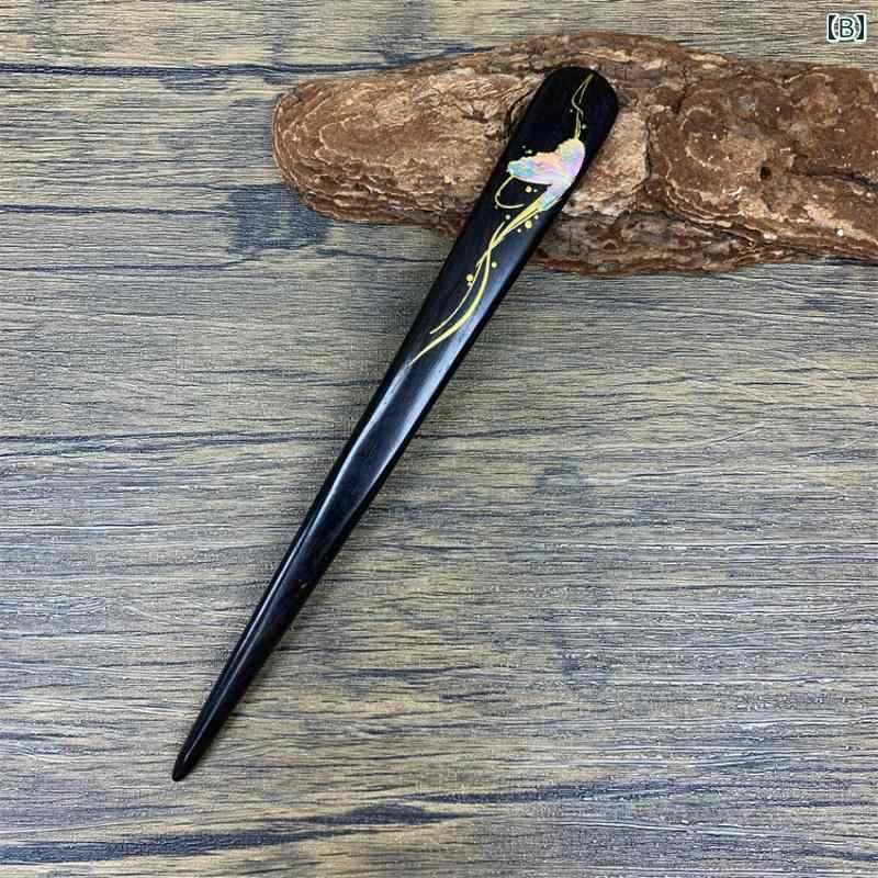 簪 レトロ 髪飾り かんざし 中国風 立体 塗装 角 ヘアピン レトロ レディース ヘアピン シンプル レディース ワンポイント オシャレ