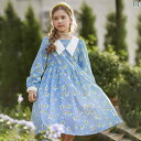ドレス スカート キッズ ワンピース おしゃれ かわいい 女の子 子供服 秋 レトロ チェック柄 a ライン ロング スカート中 大 子供 花柄