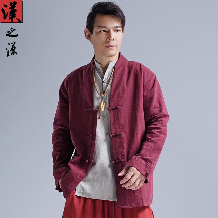 ジャケット メンズ 修行服 カンフー 太極拳 中華風 韓服 綿 リネン 唐 スーツ 中国 レトロ バックル 瞑想 僧侶 スーツ トップス 紳士服