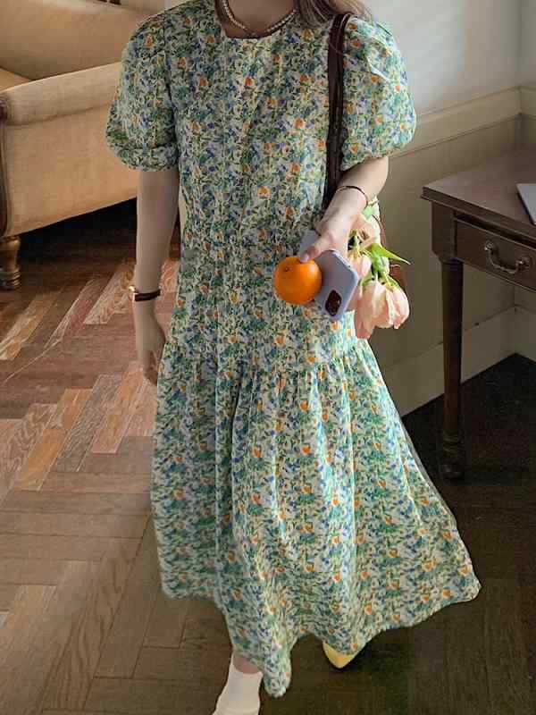 Other - マタニティ 夏ドレス 半袖 トップス 夏 ロングスカート 薄手 ラウンドネック ミモレ丈