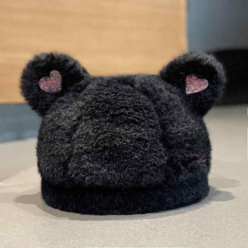 帽子 かわいい クマ耳 帽子 レディース 秋冬 暖かい カジュアル 耳保護 キャップ もこもこ