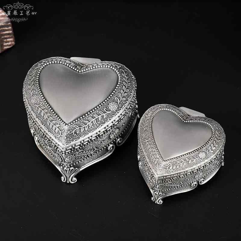 ボックス アクセサリー ケース 入れ物 インテリア 小物 置物 オーナメント ディスプレイ オフィス 書斎 キャビネット レトロ ハート モチーフ かわいい