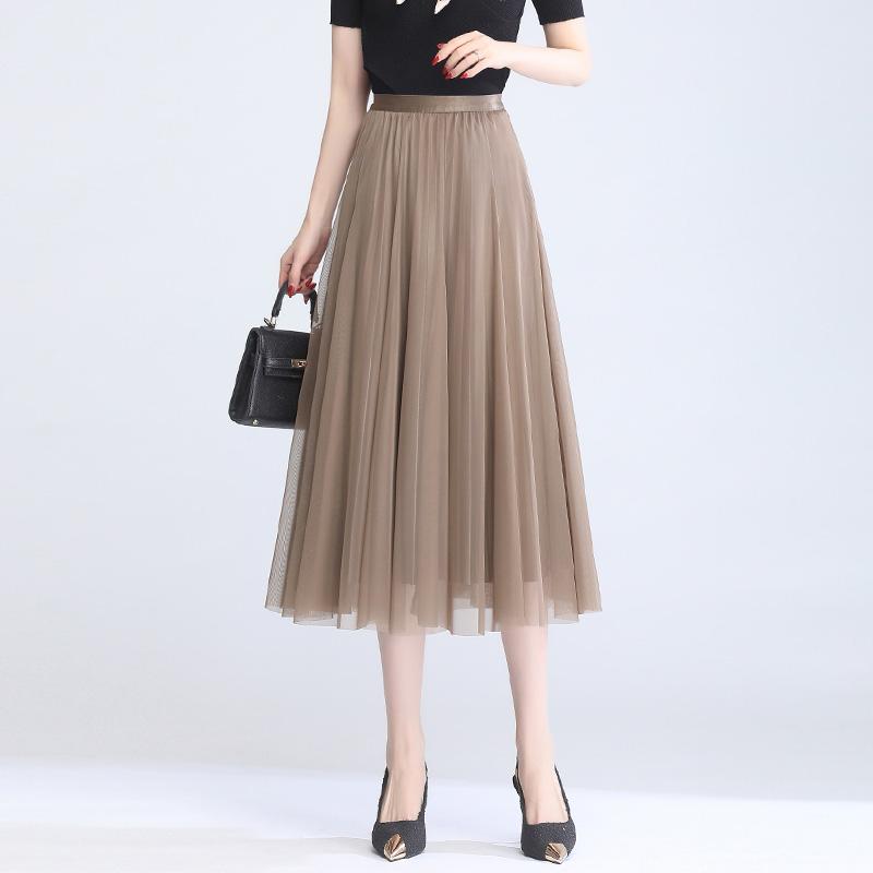 樂天商城 - レディース プリーツスカート Aライン ロング丈 レース フェミニン ハイウエスト スリム 軽量 デイリー フェミニン レディース 快適コーデ 夏 婦人服