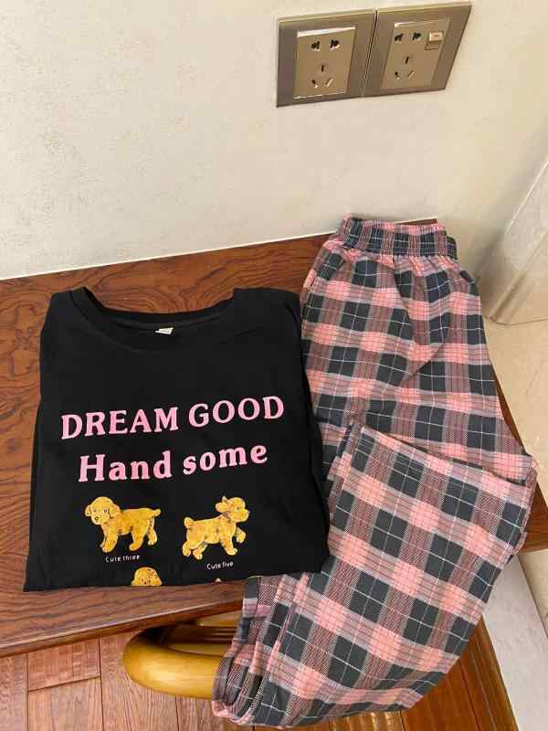 パジャマ レディース ファッション オールシーズン ルーム ウェア かわいい 子犬 長袖 春秋 ラウンドネ..