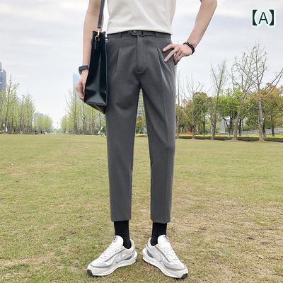 其它 - スーツパンツ スラックス メンズ オールシーズン適 ロングパンツ テーパードパンツ スリムフィット ストレッチ性 カジュアル メンズ 立体仕立て 九分丈パンツ ドレープ性