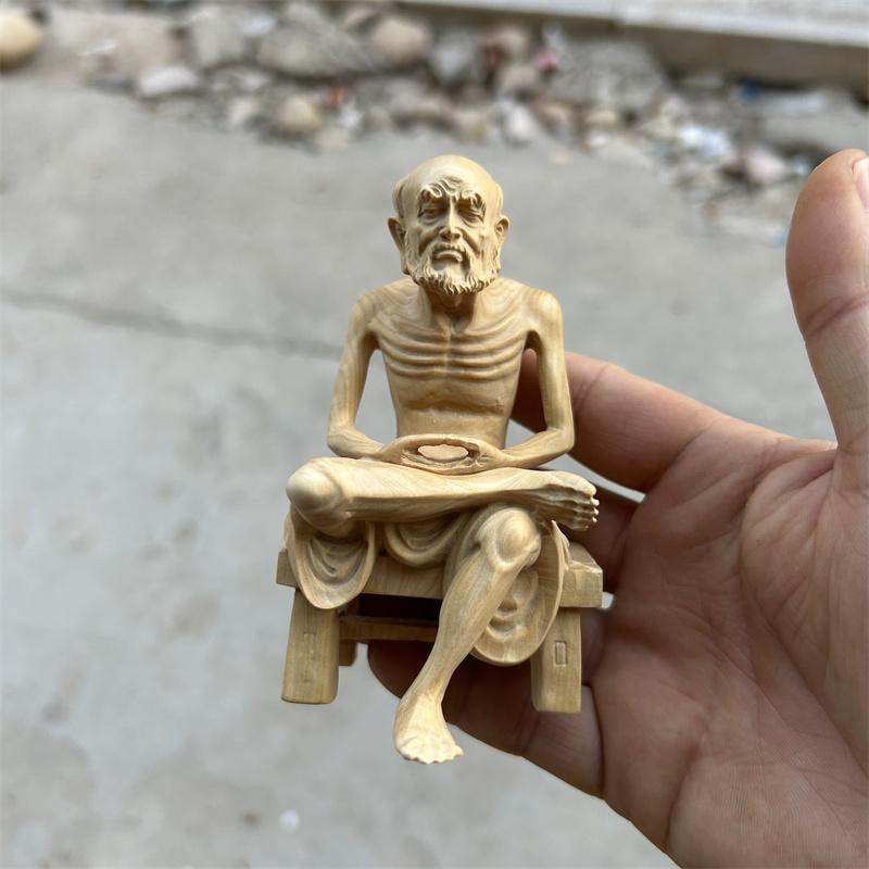 達磨 置物 木 仏具 神具 インテリア ディスプレイ レトロ 小物 アート 縁起物 彫刻 菩薩 仏像 仏陀 チ..