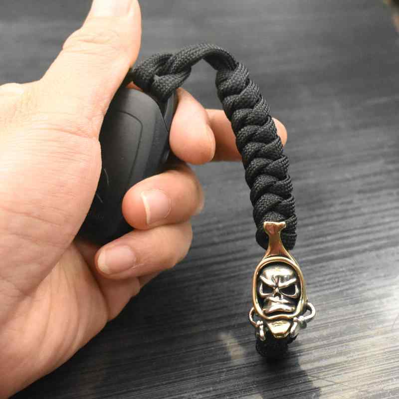 ペンダント 中国風 アクセサリー レトロ 銅 パラコード ナイフ ペンダント 手織り 車 キー チェーン バッグ アクセサリー ロープ ペンダント バックル テール ペンダント
