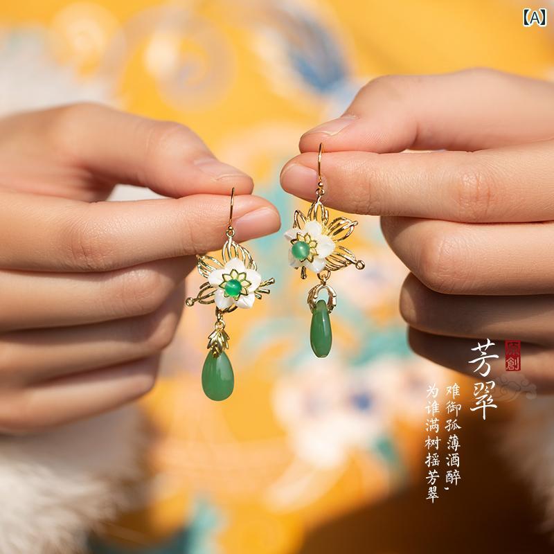 レディース ピアス おしゃれ 耳飾り 中華風 ハイエンド レトロ スターリングシルバー チャイナ ドレス