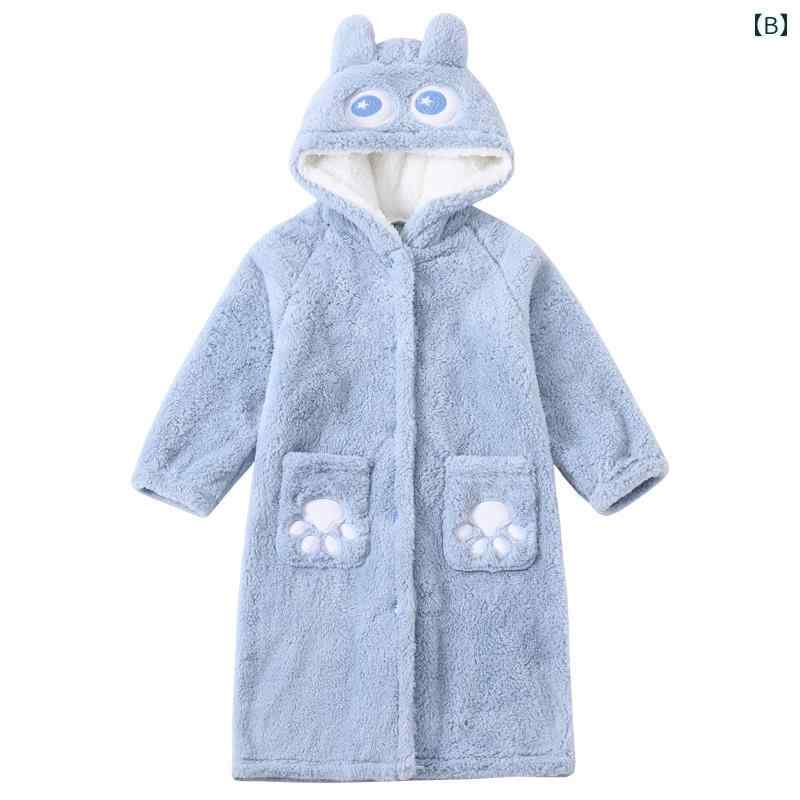 バスローブ キッズ ガウン バスローブ パジャマ コーラル 丈 厚手 マント キッズ 厚手 柔らかい 起毛 暖かい 子供 秋冬