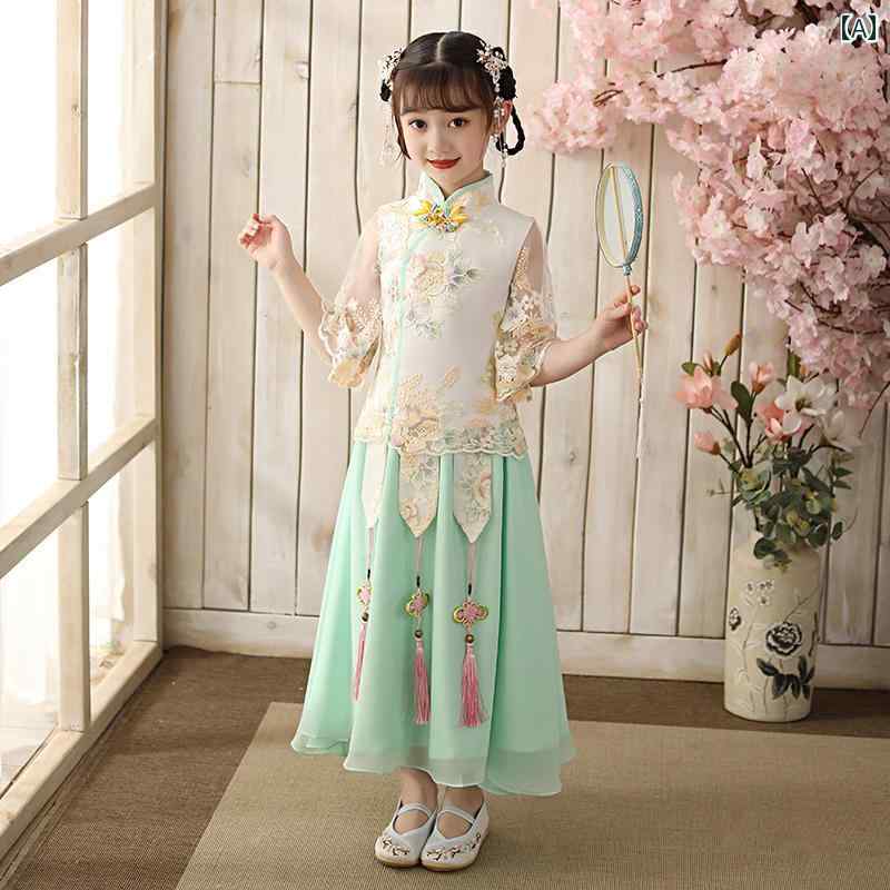 キッズ 衣装 韓服 ドレス チャイナ風 女の子 スカート フェアリー オールシーズン適 おしゃれ チャイナドレス 衣装