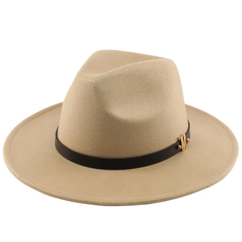 ジャズハット 秋冬 男 女 ユニセックス ウール パナマ ハット つば広 帽子