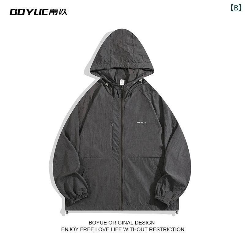 ジャケット ラッシュガード メンズ 冷感 フード付き パーカー 日焼け防止 夏 防水 屋外 シェード イン カップル 薄型