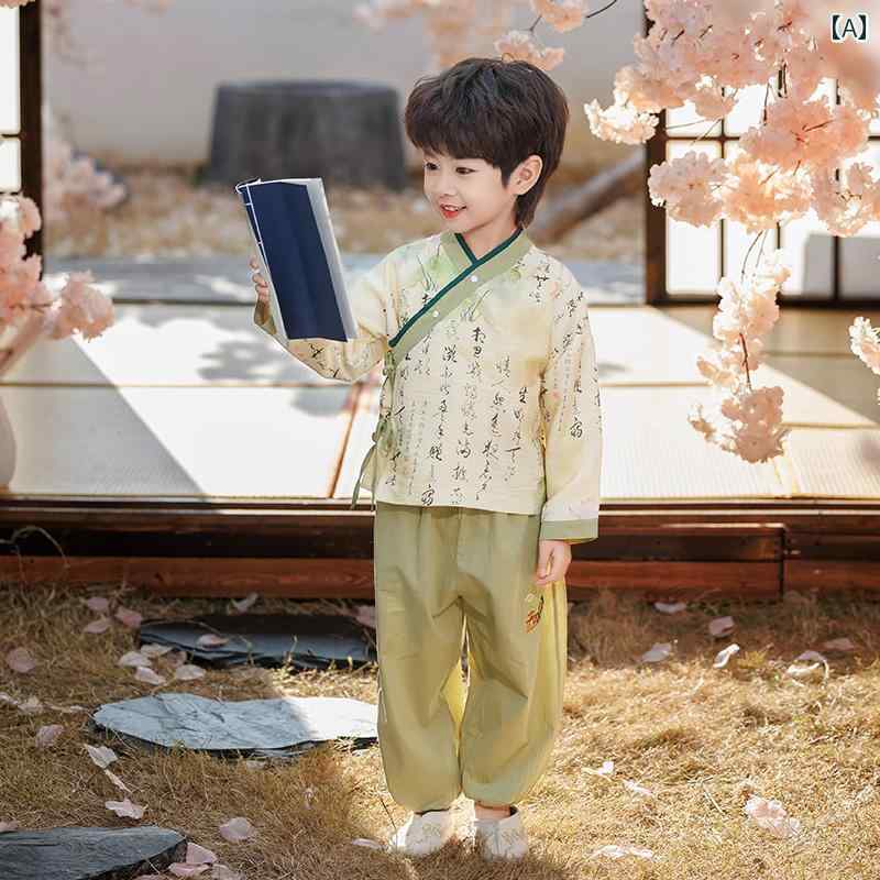 民族衣装 かわいい 子供服 キッズ 女の子 男の子 漢服 チャイナ風 パフォーマンス ファッション オールシーズン 夏 ユニセックス パビリオン
