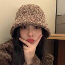 レディース 秋 冬 カジュアル ウール 帽子 ハット レトロ フィッシャーマン 子羊 無地 フェイスカバー ビッグ ヘッド バケット ハット 厚手 暖かい バケ...