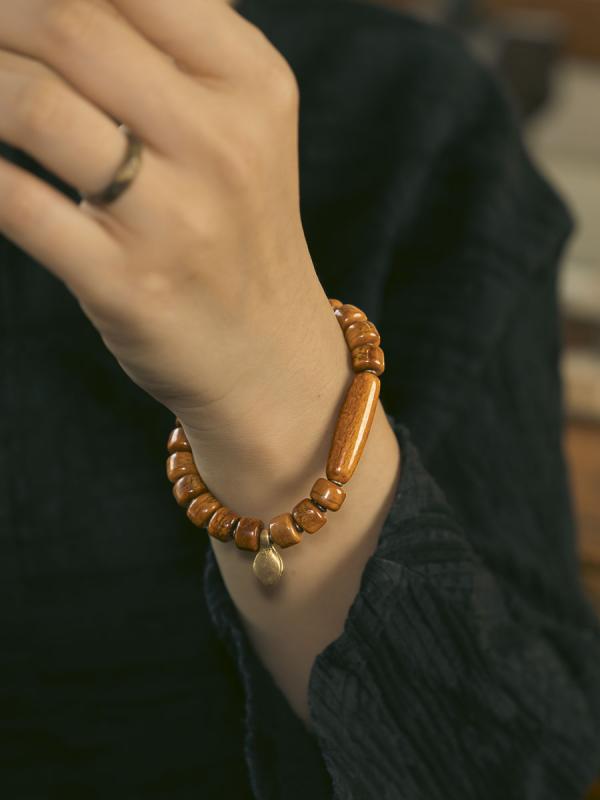 ブレスレット レトロ 数珠 アンティーク 牛骨 シングル サークル ジュエリー レディース アクセサリー ..