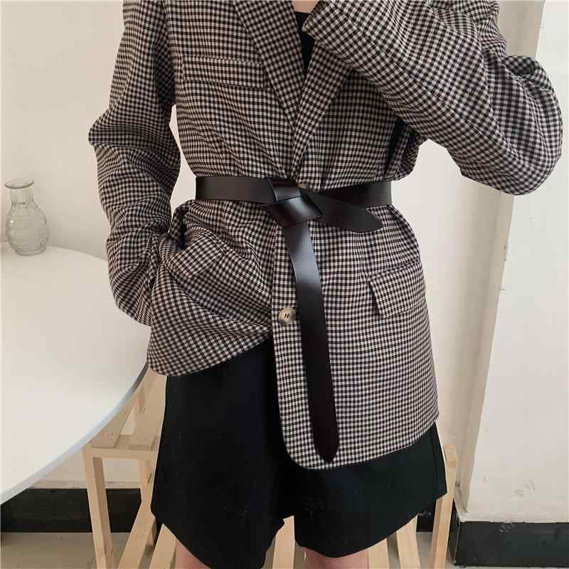 ドレス レザー ベルト 女性 結び目 ベルト 牛革 装飾 マッチング セーター スーツ ウエスト ガードル 革