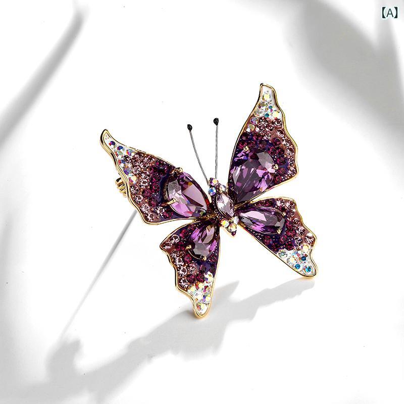 アクセサリー ブローチ おしゃれ 個性 女性 アメリカ エナメル 蝶 コート カーディガン コサージュ 入学式 卒業式 精巧 ファッション ピン