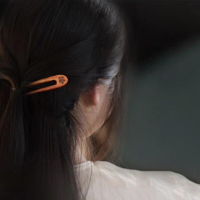 ヘアアクセサリー かんざし ヘアピン U字型 香木 木 頭 髪飾り 髪留め 大人式 母の...