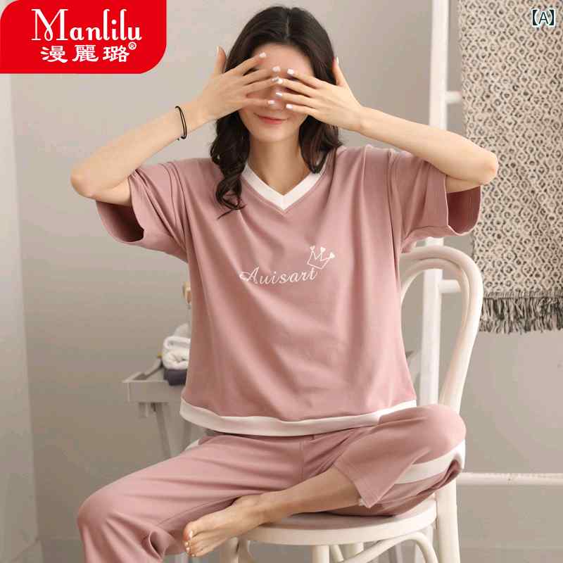 スポーツ パジャマ ルームウェア レディース 夏 綿 半袖 薄手 プルオーバー 夏 外出 カジュアル ラウンドネック プルオーバー 部屋着 リラックス スウェット セットアップ 上下セット